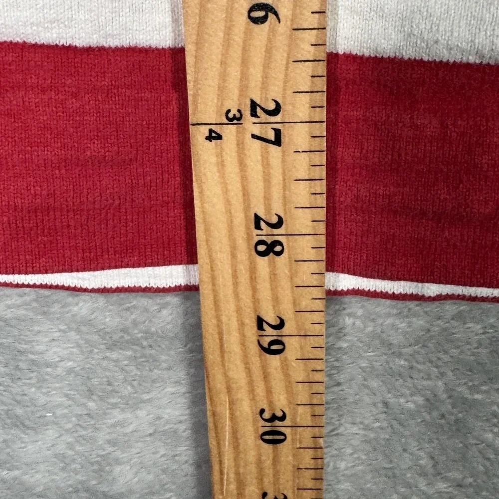 Vintage Lands' End Authentic Rugby Shirt Mens Large Red Blue Stripe Made USA 90s - Picture 6 of 8